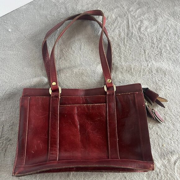 Merlot Leather Satchel Hand Bag - Picture 1 of 16